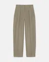 Lafayette 148 Silk-linen Wyatt Barrel Leg Pant In Grey