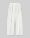 Lafayette 148 Silk-linen Wyatt Barrel Leg Pant In White