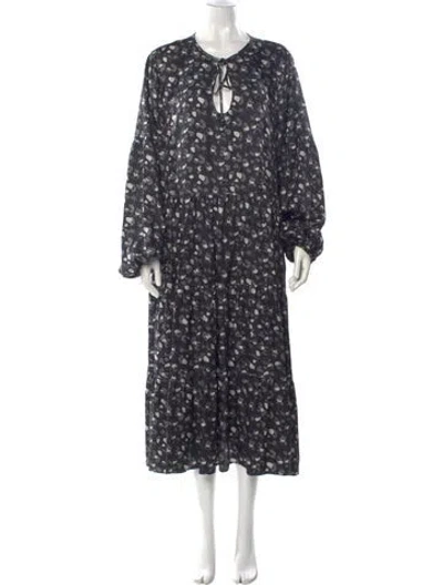 Pre-owned Lafayette 148 Silk Long Dress In Multi