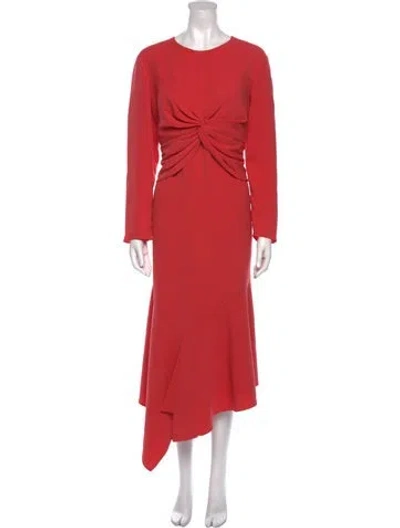 Pre-owned Lafayette 148 Silk Long Dress In Red