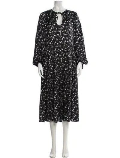Pre-owned Lafayette 148 Silk Long Dress W/ Tags In Black