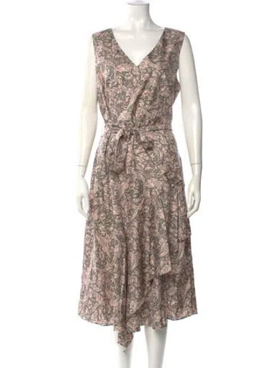 Pre-owned Lafayette 148 Silk Long Dress W/ Tags In Brown
