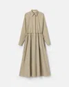 Lafayette 148 Silk Long Sleeve Button Midi Shirt Dress