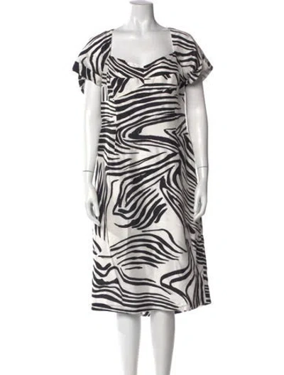 Pre-owned Lafayette 148 Silk Midi Length Dress In Black