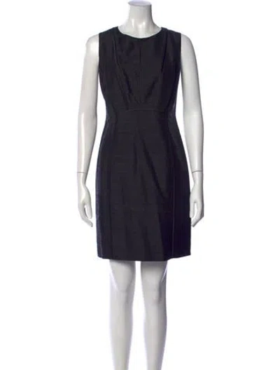 Pre-owned Lafayette 148 Silk Midi Length Dress In Black