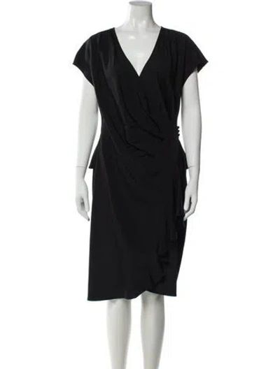 Pre-owned Lafayette 148 Silk Midi Length Dress In Green
