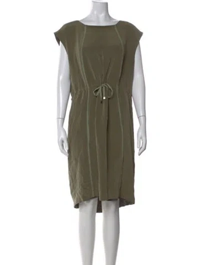 Pre-owned Lafayette 148 Silk Midi Length Dress In Green