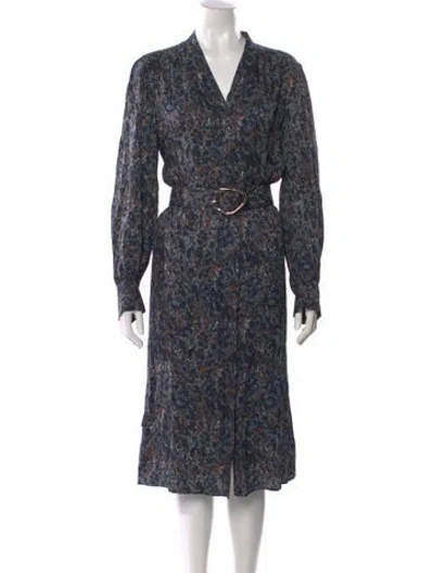 Pre-owned Lafayette 148 Silk Midi Length Dress In Multi