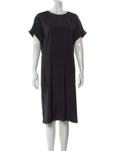 Pre-owned Lafayette 148 Silk Midi Length Dress W/ Tags In Black