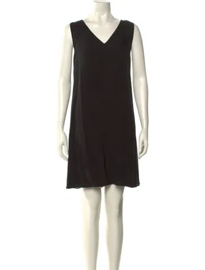 Pre-owned Lafayette 148 Silk Mini Dress In Black