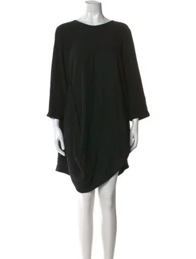Pre-owned Lafayette 148 Silk Mini Dress In Black