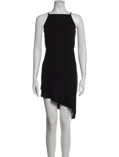 Pre-owned Lafayette 148 Silk Mini Dress In Black