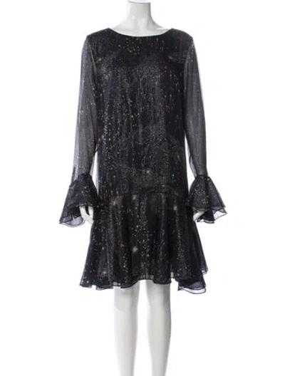 Pre-owned Lafayette 148 Silk Mini Dress In Black