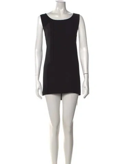 Pre-owned Lafayette 148 Silk Mini Dress In Black