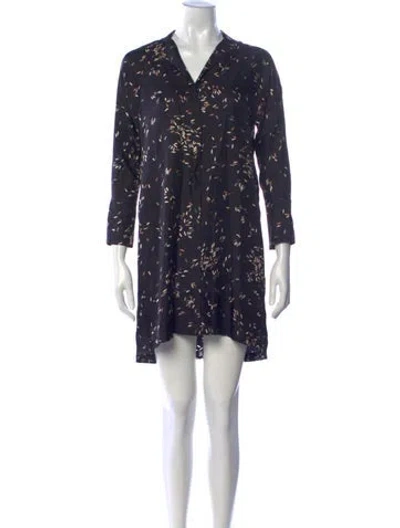Pre-owned Lafayette 148 Silk Mini Dress In Black