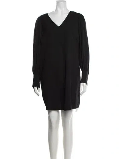 Pre-owned Lafayette 148 Silk Mini Dress In Black