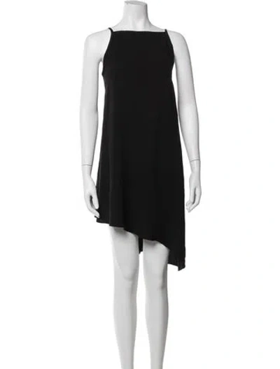 Pre-owned Lafayette 148 Silk Mini Dress In Black