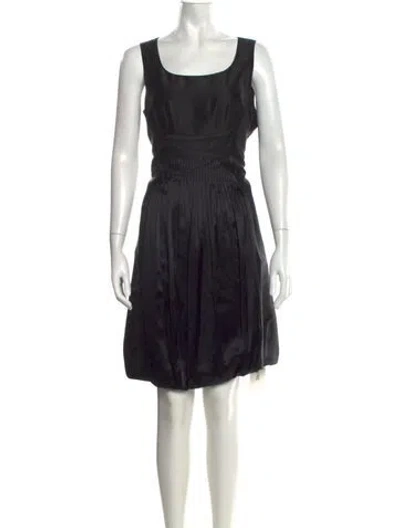 Pre-owned Lafayette 148 Silk Mini Dress In Black