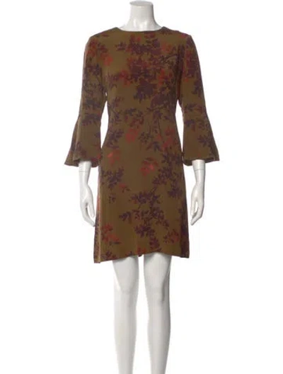 Pre-owned Lafayette 148 Silk Mini Dress In Green