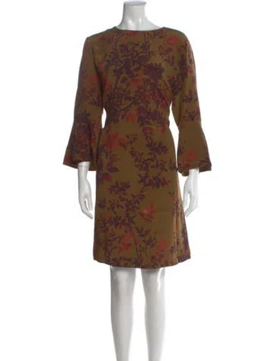 Pre-owned Lafayette 148 Silk Mini Dress In Green