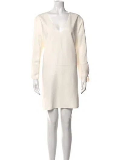 Pre-owned Lafayette 148 Silk Mini Dress In Neutrals