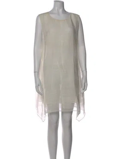 Pre-owned Lafayette 148 Silk Mini Dress In White