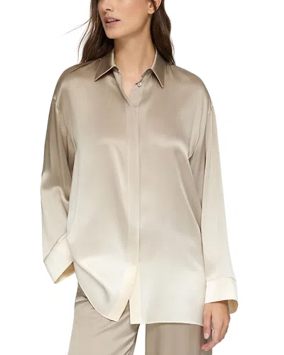 Lafayette 148 Silk Ombre Oversized Shirt In Hickory Multi