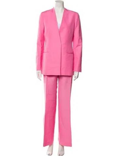 Pre-owned Lafayette 148 Silk Pant Set In Pink