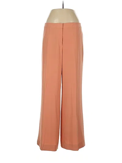 Pre-owned Lafayette 148 Silk Pants In Orange
