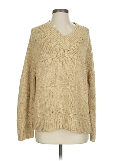 Pre-owned Lafayette 148 Silk Pullover Sweater In Brown