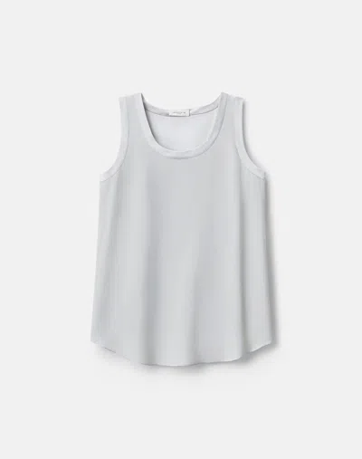 Lafayette 148 Silk Reversible Sleeveless Blouse In Pale Grey