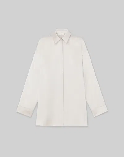LAFAYETTE 148 SILK SATIN OVERSIZED SHIRT