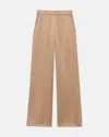 Lafayette 148 Silk Satin Riverside Pant In Beige