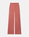 Lafayette 148 Silk Satin Riverside Pant In Burnt Sienna