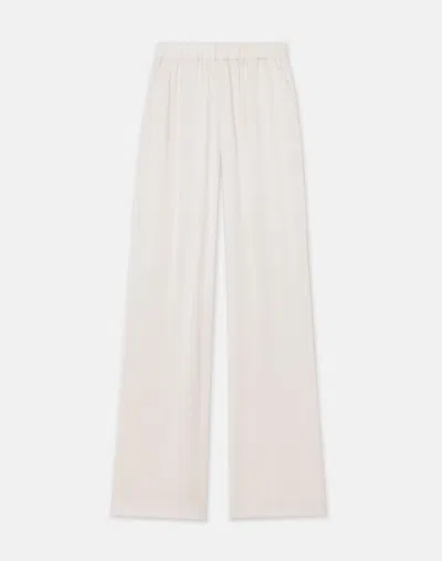 Lafayette 148 Silk Satin Riverside Pant In Pearl