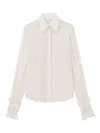 Lafayette 148 Silk Georgette Balloon Sleeve Blouse In White