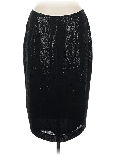 Pre-owned Lafayette 148 Silk Skirt In Black