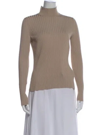Pre-owned Lafayette 148 Silk Turtleneck Sweater W/ Tags In Neutral