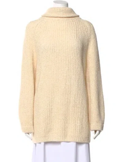 Pre-owned Lafayette 148 Silk Turtleneck Sweater W/ Tags In Neutrals