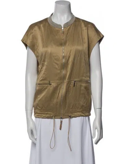 Pre-owned Lafayette 148 Silk Vest In Neutral