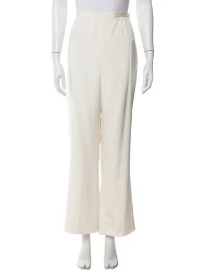 Pre-owned Lafayette 148 Silk Wide Leg Pants In Neutral
