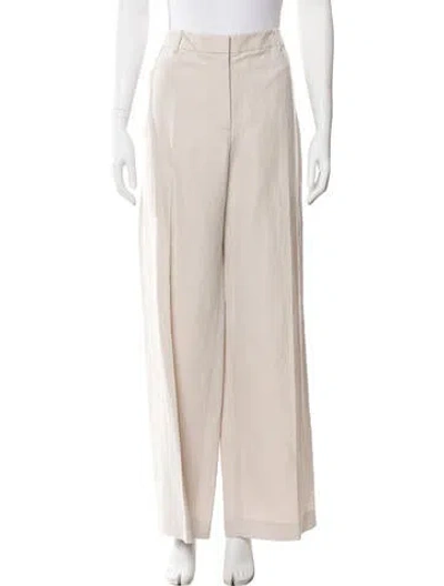 Pre-owned Lafayette 148 Silk Wide Leg Pants W/ Tags In Neutral