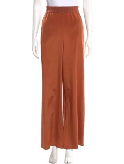 Pre-owned Lafayette 148 Silk Wide Leg Pants W/ Tags In Orange