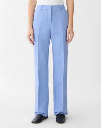 Lafayette 148 Silk-linen Gates Pant In Purple