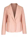 Lafayette 148 Single-button Leather Boyfriend Blazer