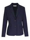 Lafayette 148 Responsible Stretch Wool Two Button Blazer In Blue