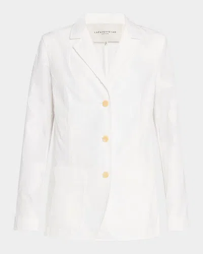 Lafayette 148 Single-breasted Fil Coupe Blazer In White