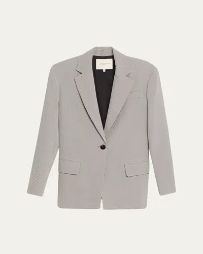 LAFAYETTE 148 SINGLE-BREASTED HOUNDSTOOTH JACQUARD BLAZER