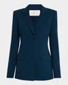 Lafayette 148 Single-breasted Tailored Blazer In Lido Blue