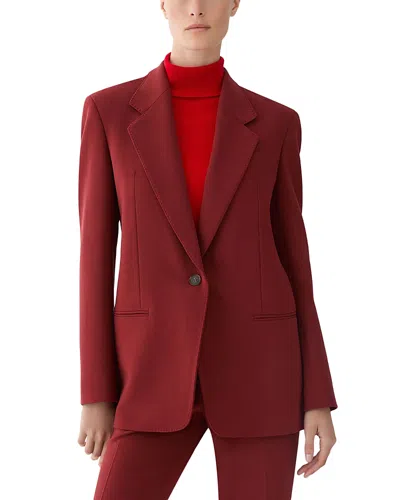 Lafayette 148 Single Button Blazer In Sedona Red Multi